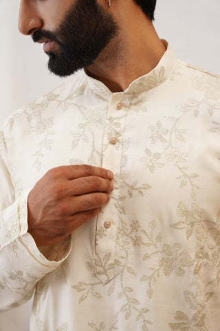 Pista Zari Kurta Set