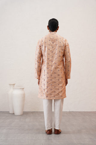 Peach Silk Kurta Set