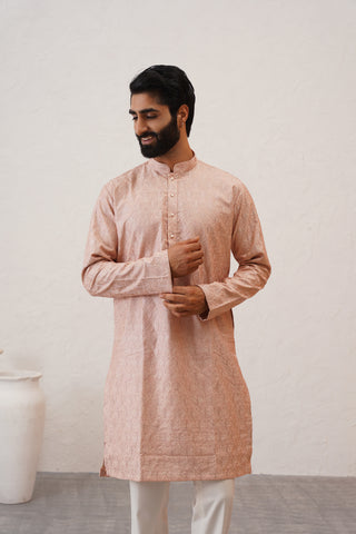 Apricot Pink Kurta Set