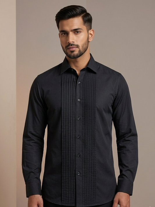 Black Regent Pintex Shirt