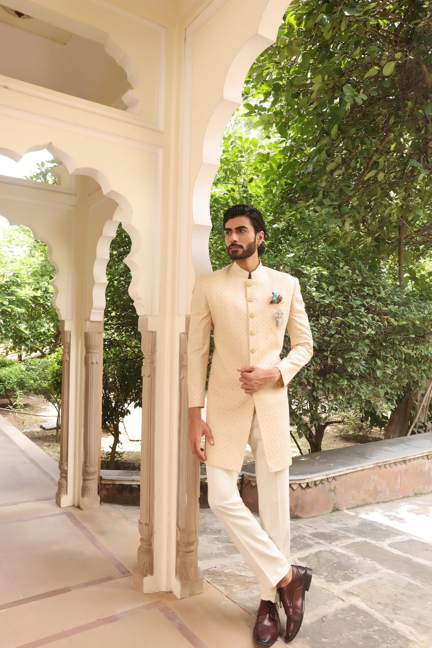 Flax Yellow Indo-Western