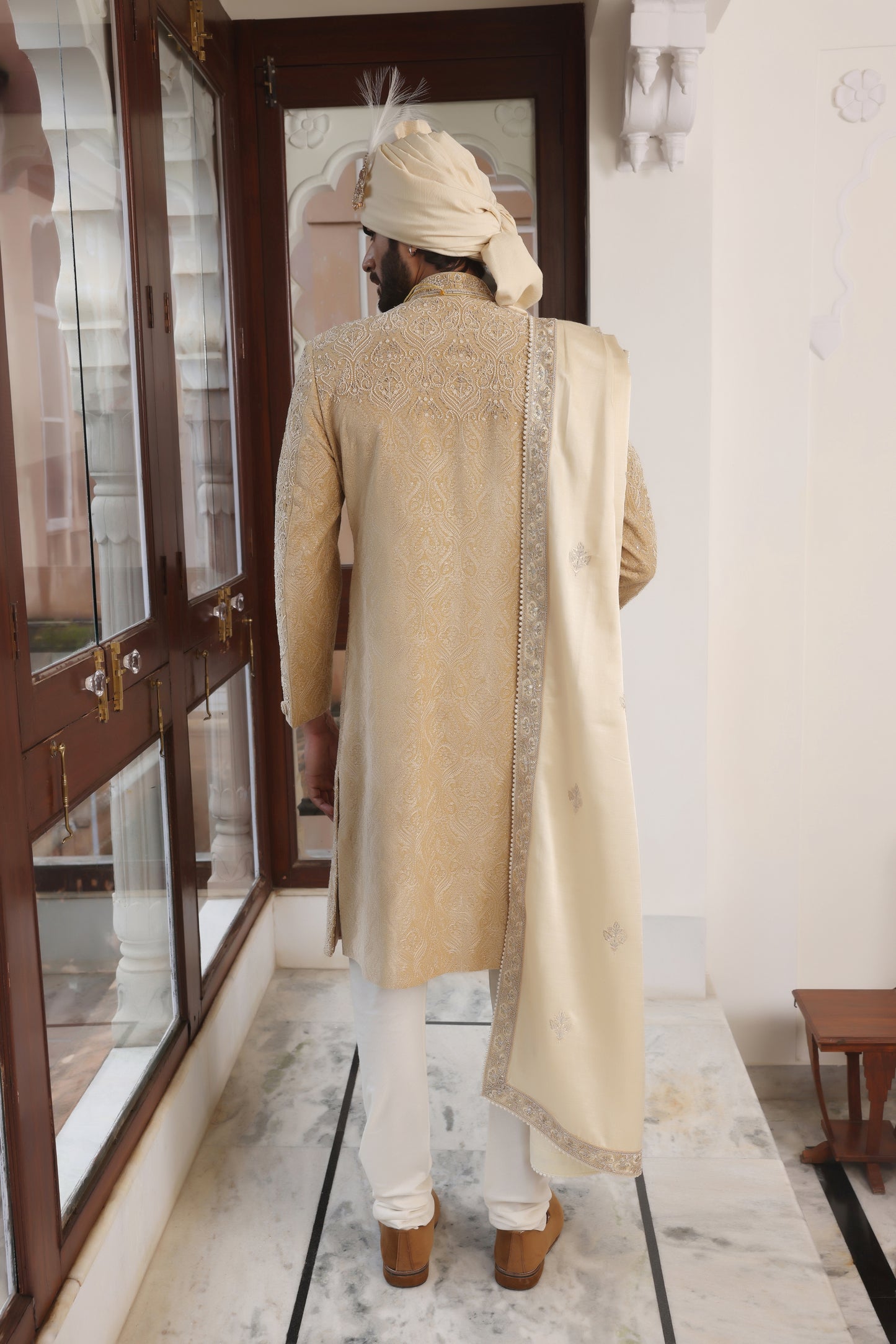 Plush Pearl Beige Sherwani