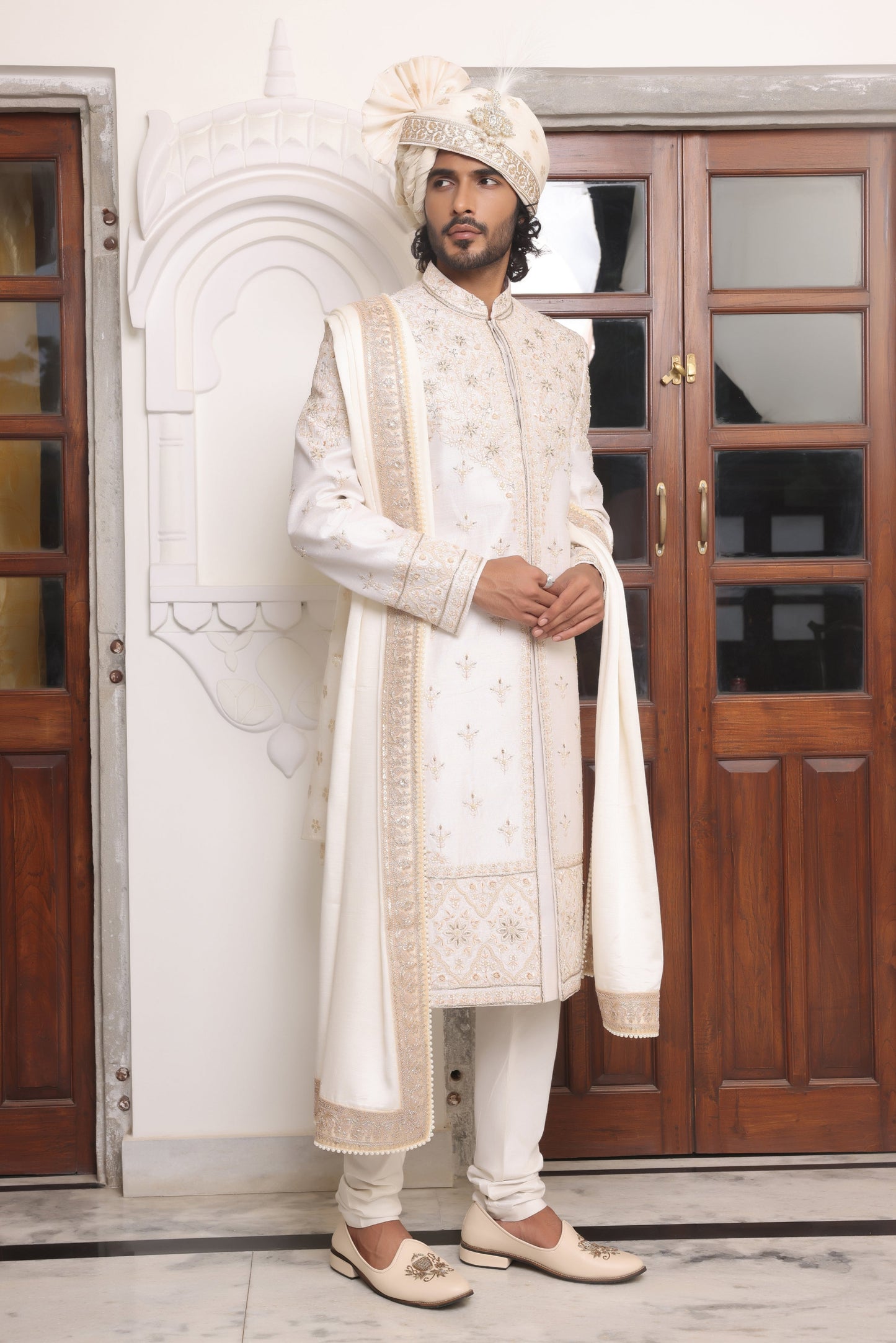 Ivory Silk Sherwani