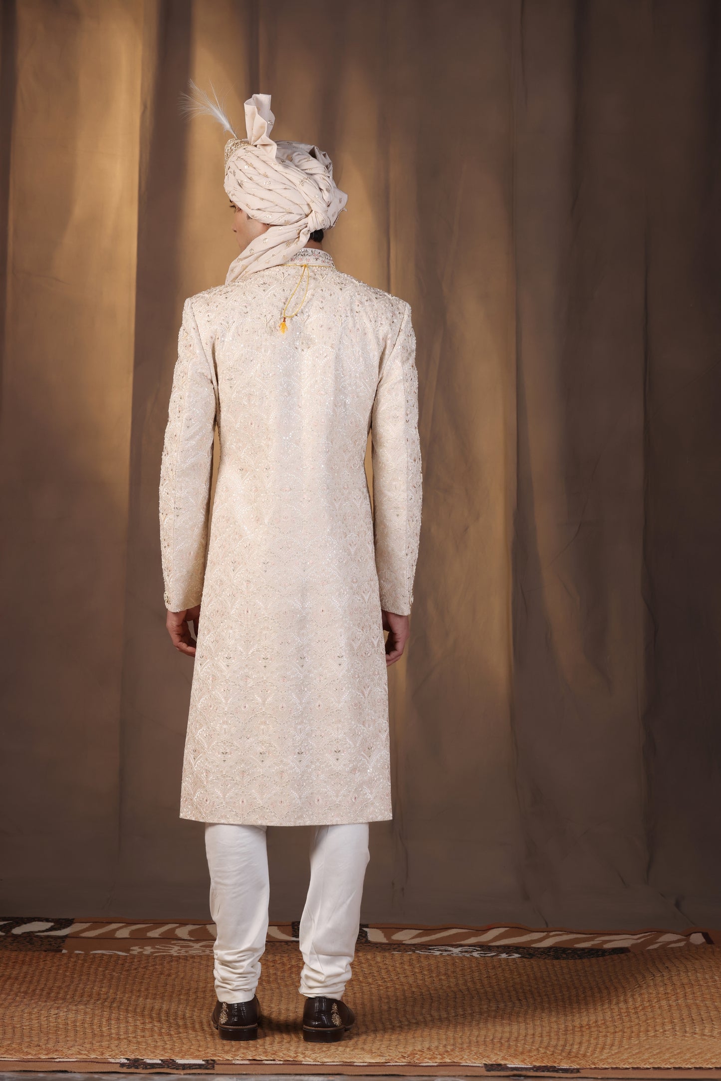 Pastel Cream Pearl Sherwani