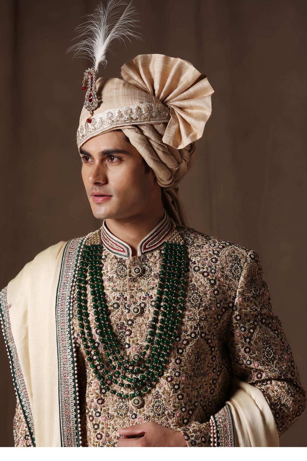 Emerald Regal Silk Sherwani