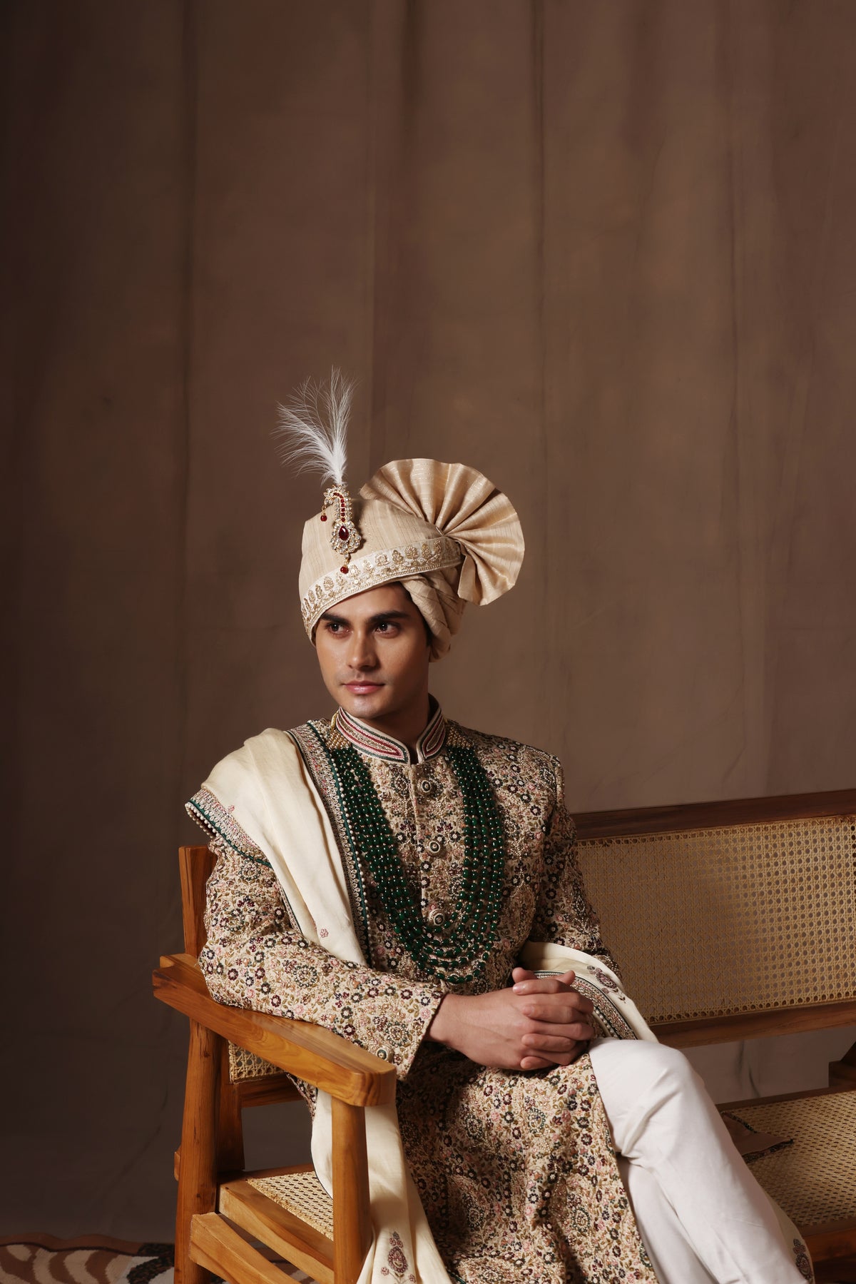 Emerald Regal Silk Sherwani