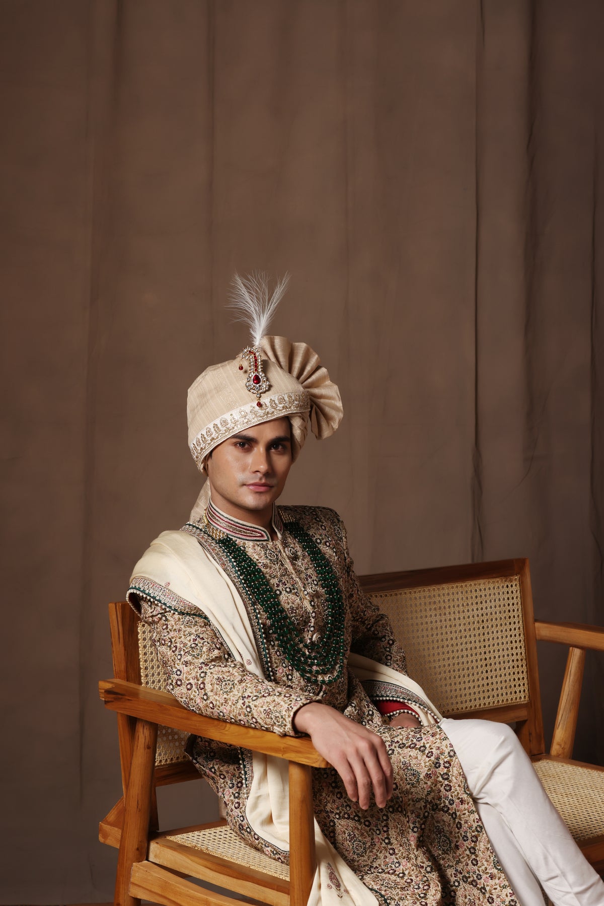 Emerald Regal Silk Sherwani