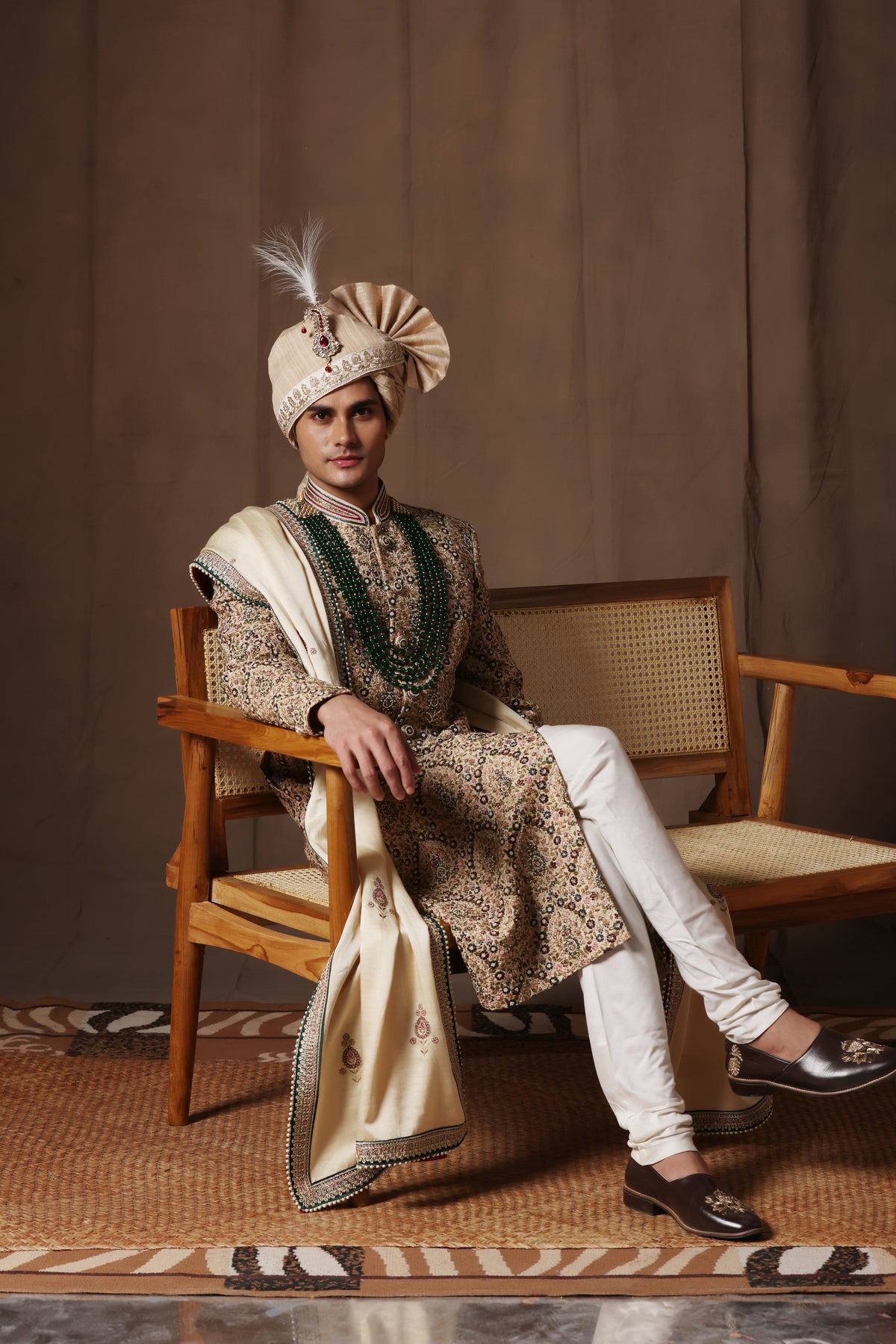 Emerald Regal Silk Sherwani