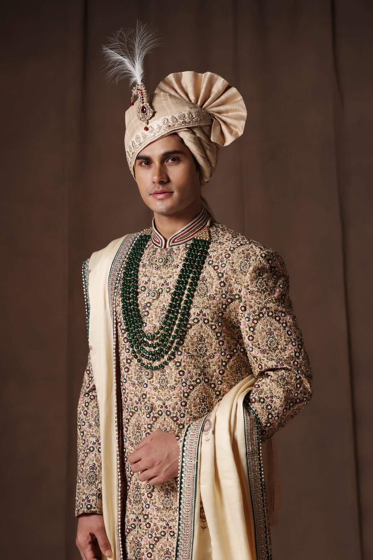 Emerald Regal Silk Sherwani