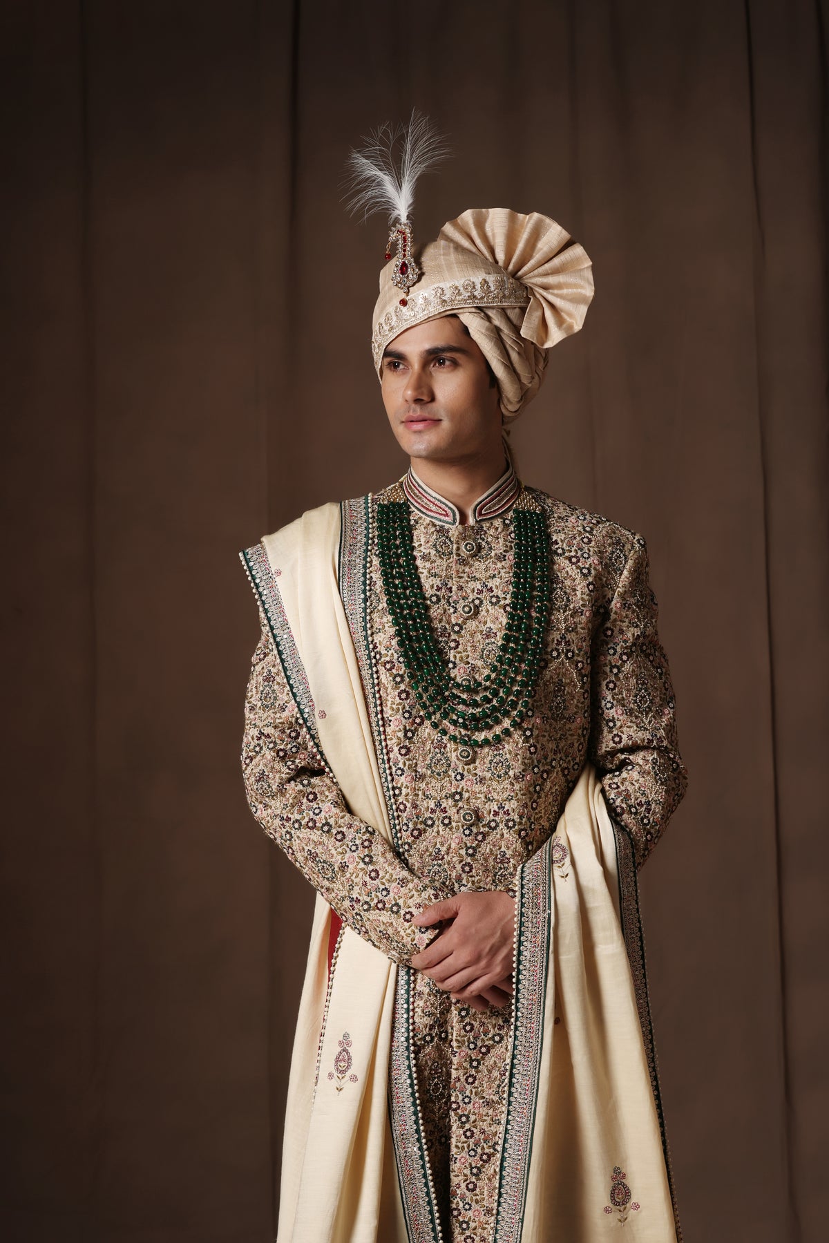 Emerald Regal Silk Sherwani