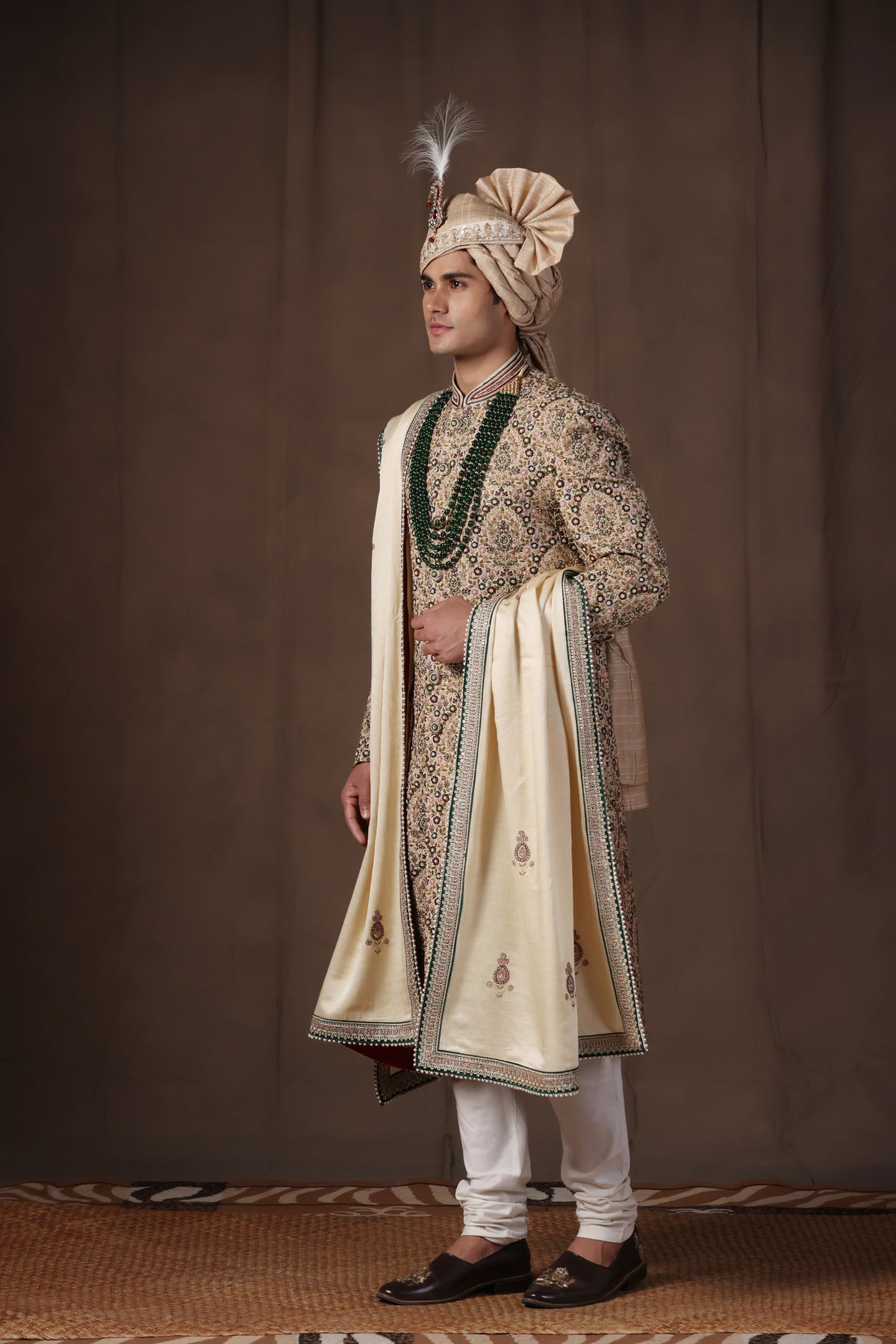 Emerald Regal Silk Sherwani