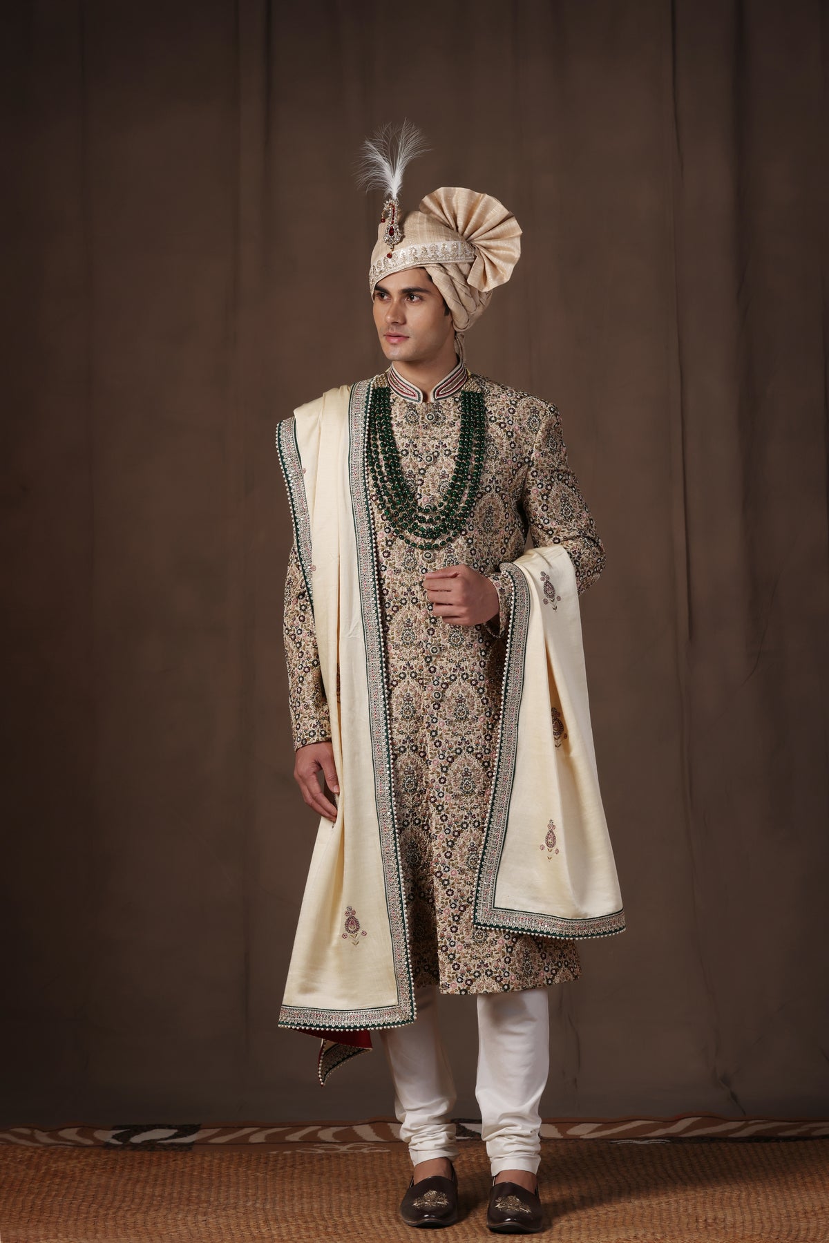 Emerald Regal Silk Sherwani