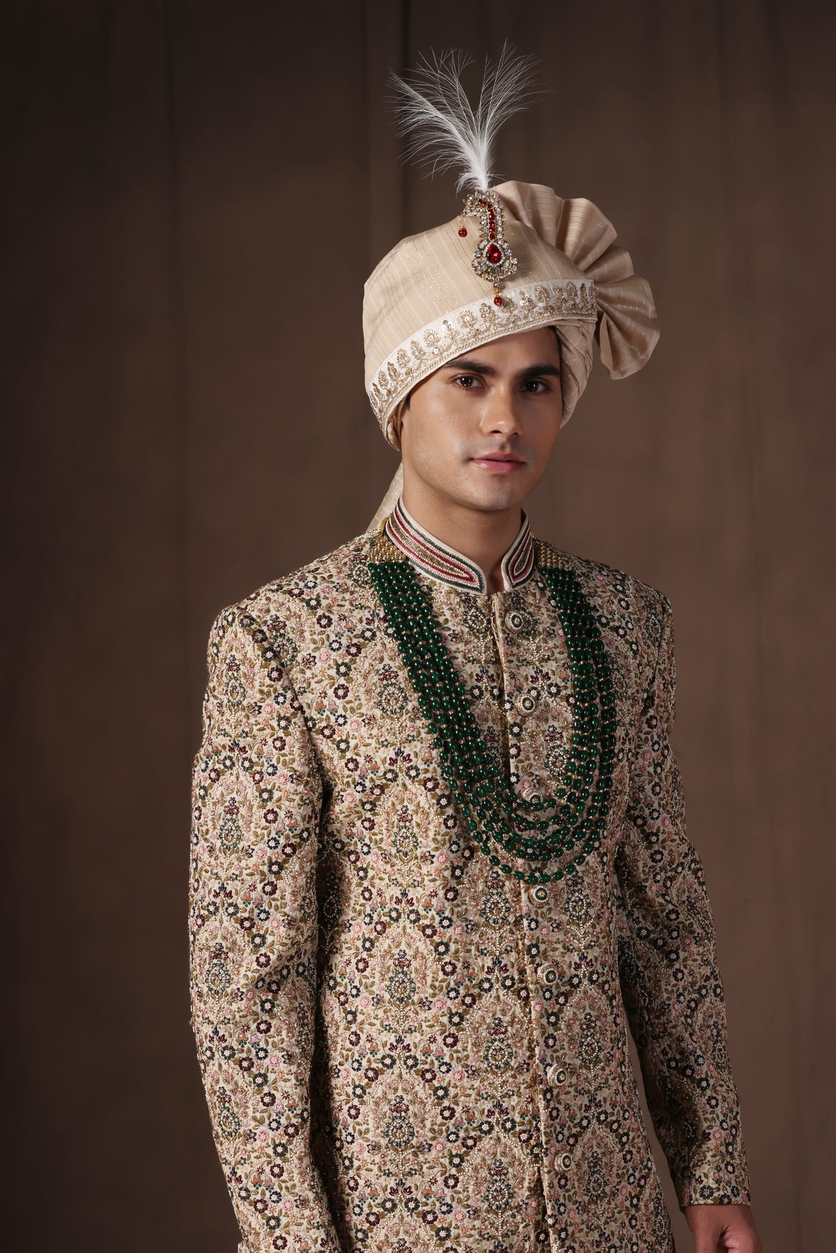 Emerald Regal Silk Sherwani