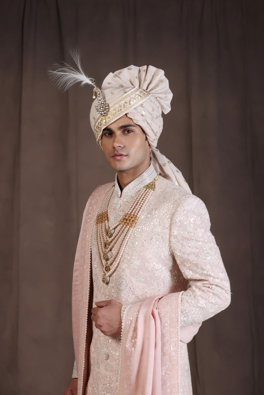 Salmon Pink Sherwani