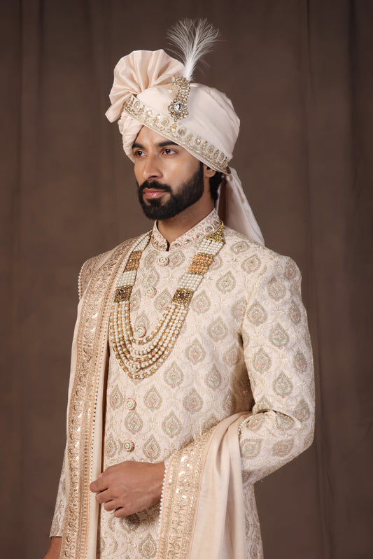 Zoop Men Cream Sherwani