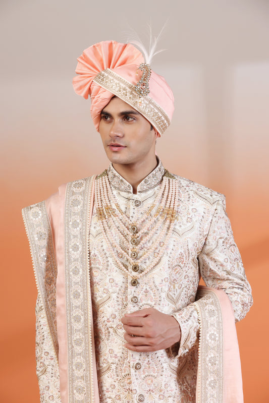 Bright Pastel Symphony Sherwani