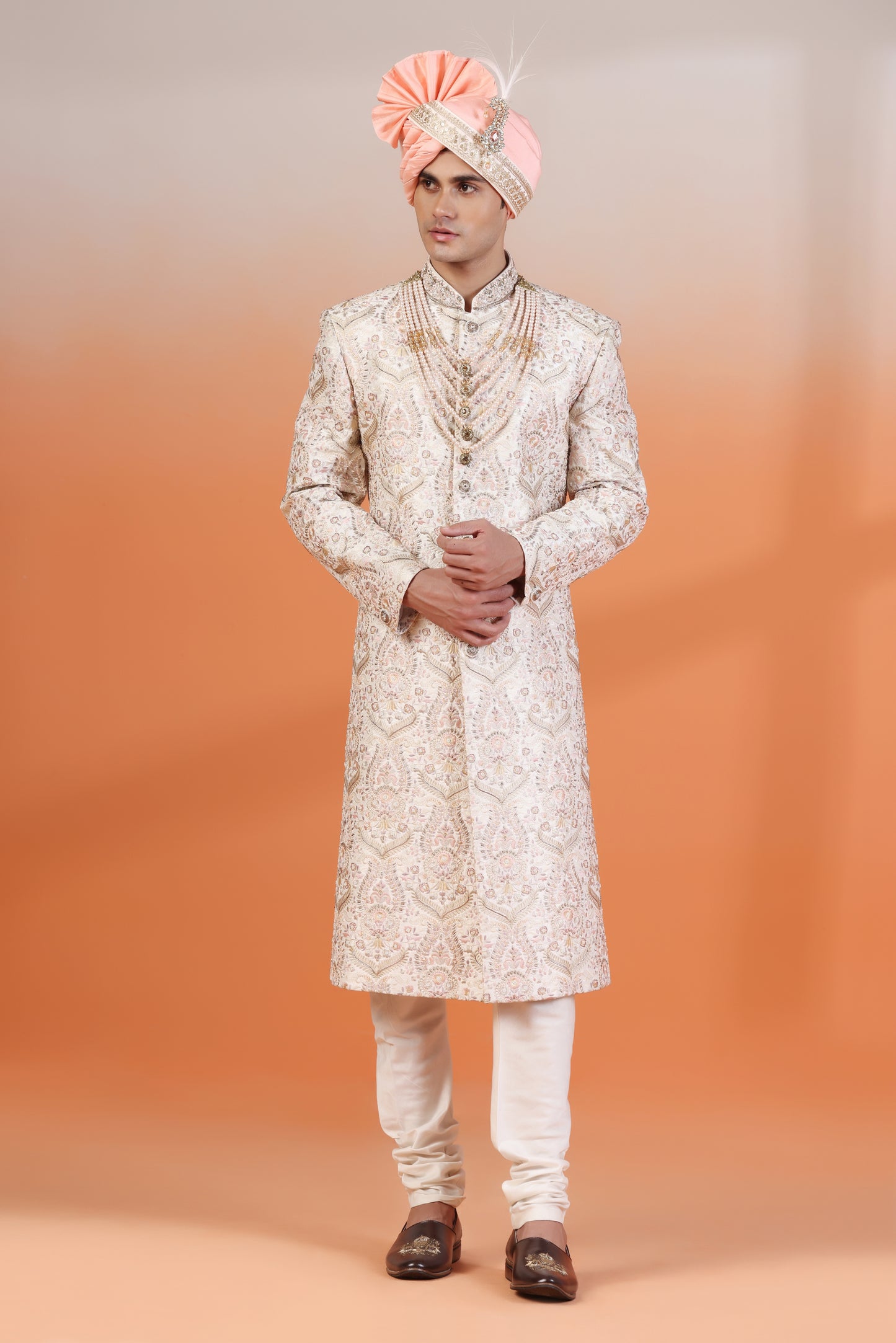 Bright Pastel Symphony Sherwani