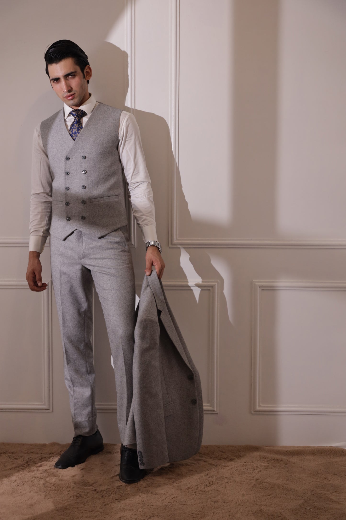 Cloud Grey Tweed Suit