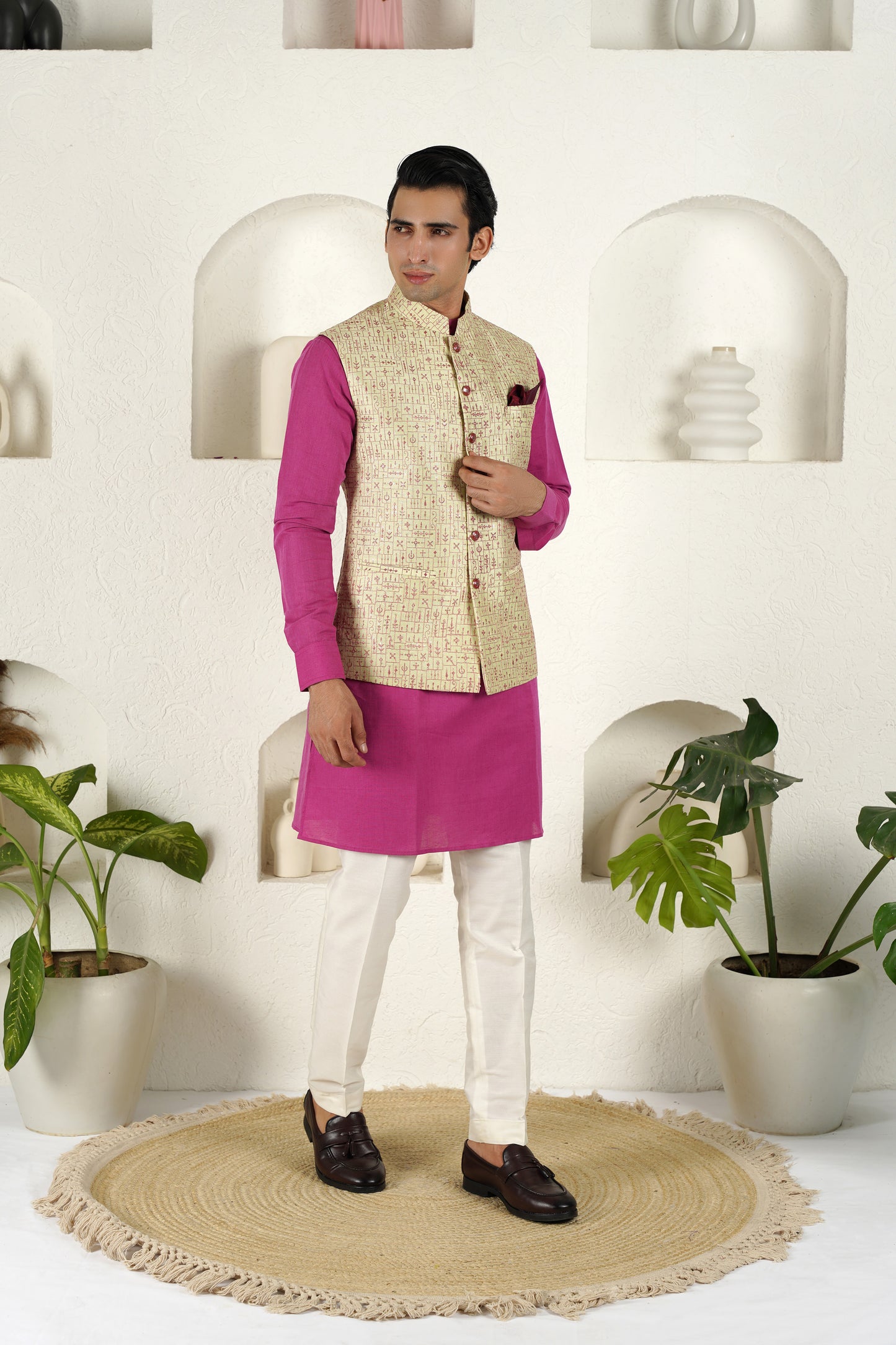 Rose Petal Kurta Bundi Set