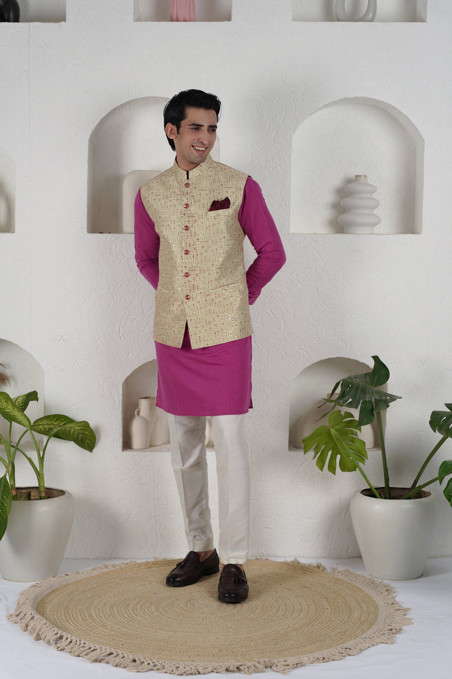 Rose Petal Kurta Bundi Set