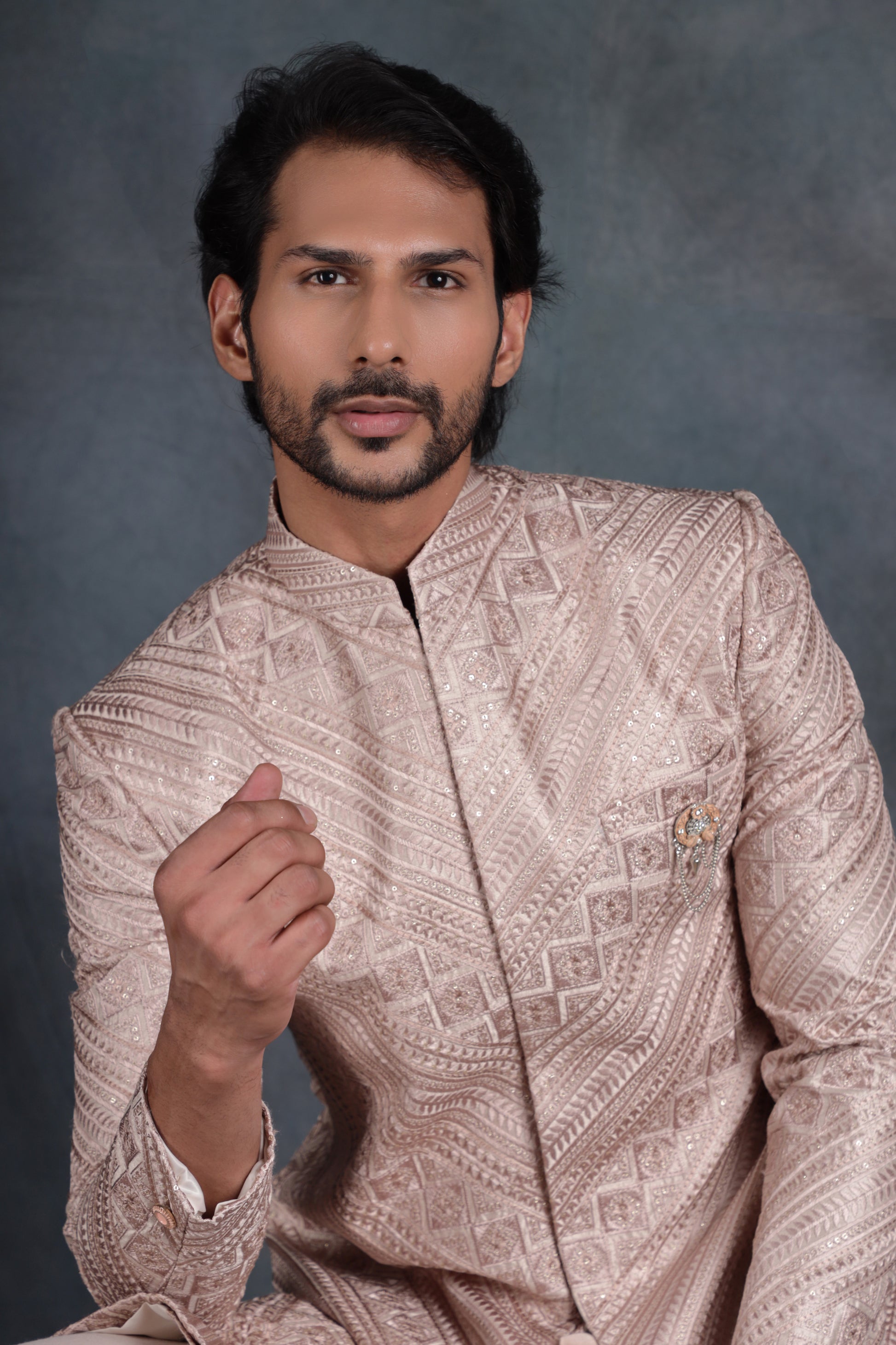 Buy Premium Men's Indo Western Online | Rose Gold Zoop Men Buy Premium Men's Indo Western Online | Rose Gold Zoop Men