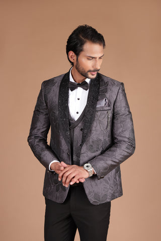 Dazzle Gray  Embellished Tuxedo