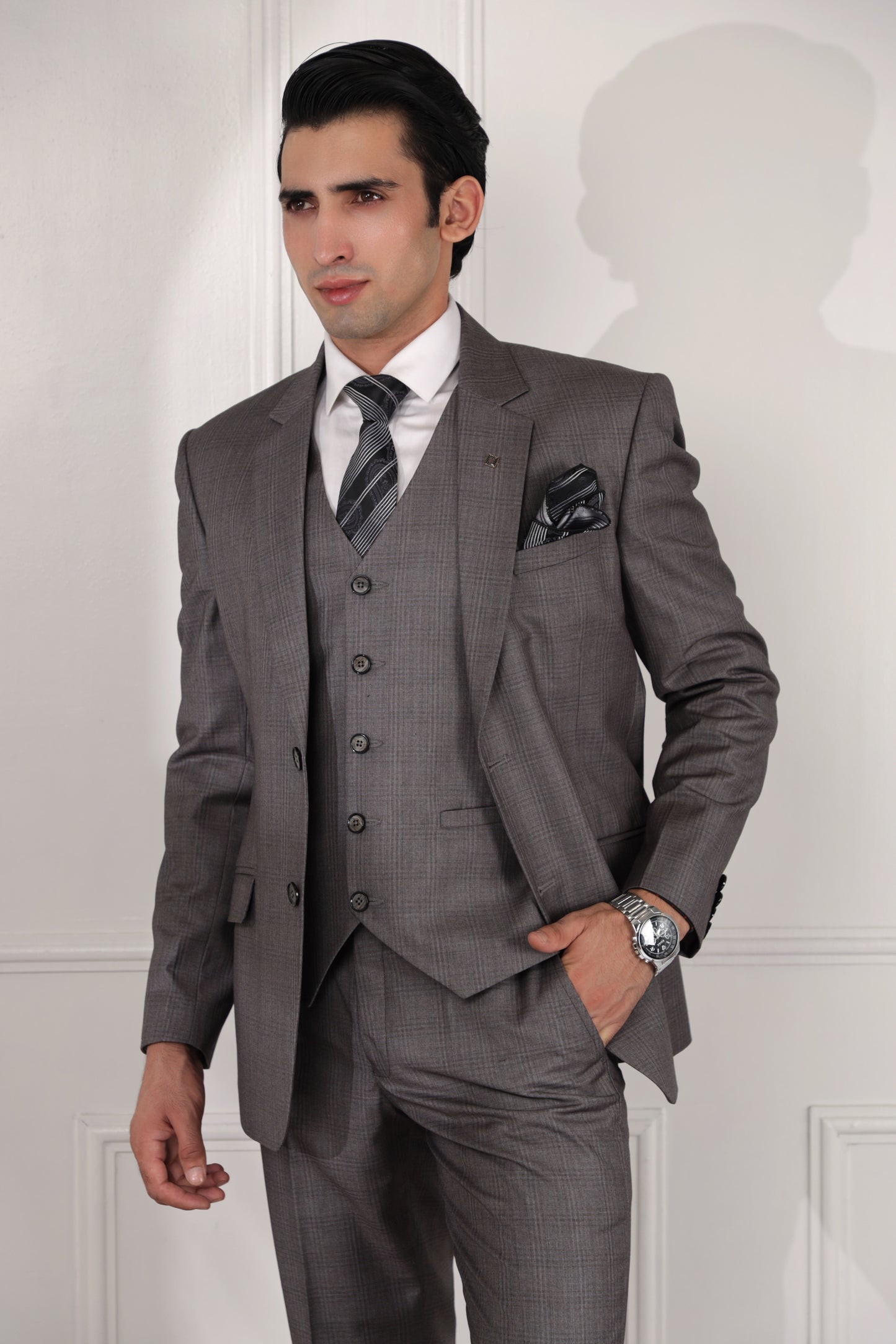 grey 5 piece formal suit zoop men