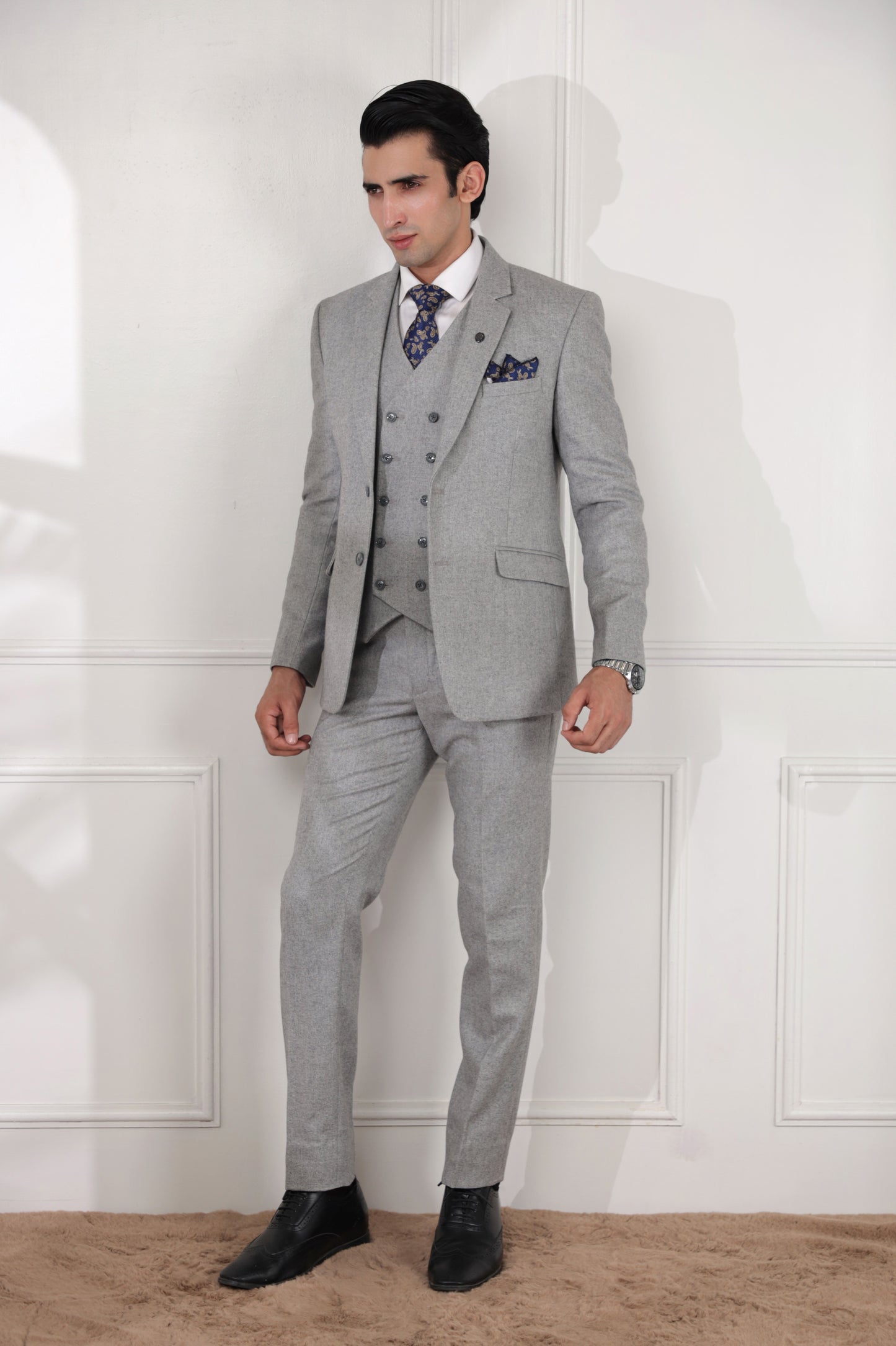 Cloud Grey Tweed Suit