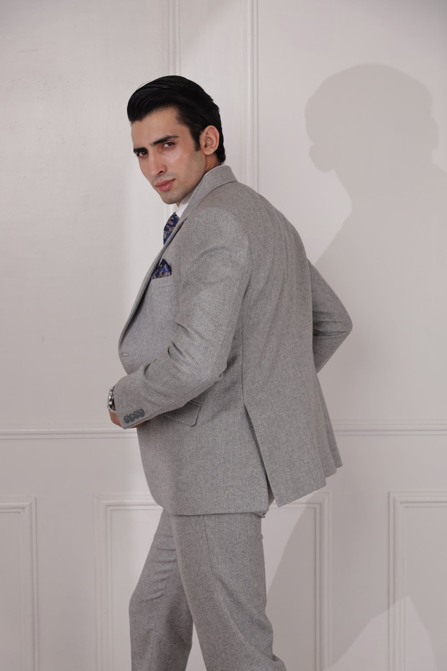 Cloud Grey Tweed Suit